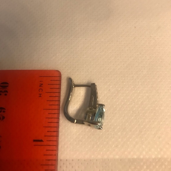 Sterling Silver925  Sky Blue Topaz Earrings - Picture 3 of 5